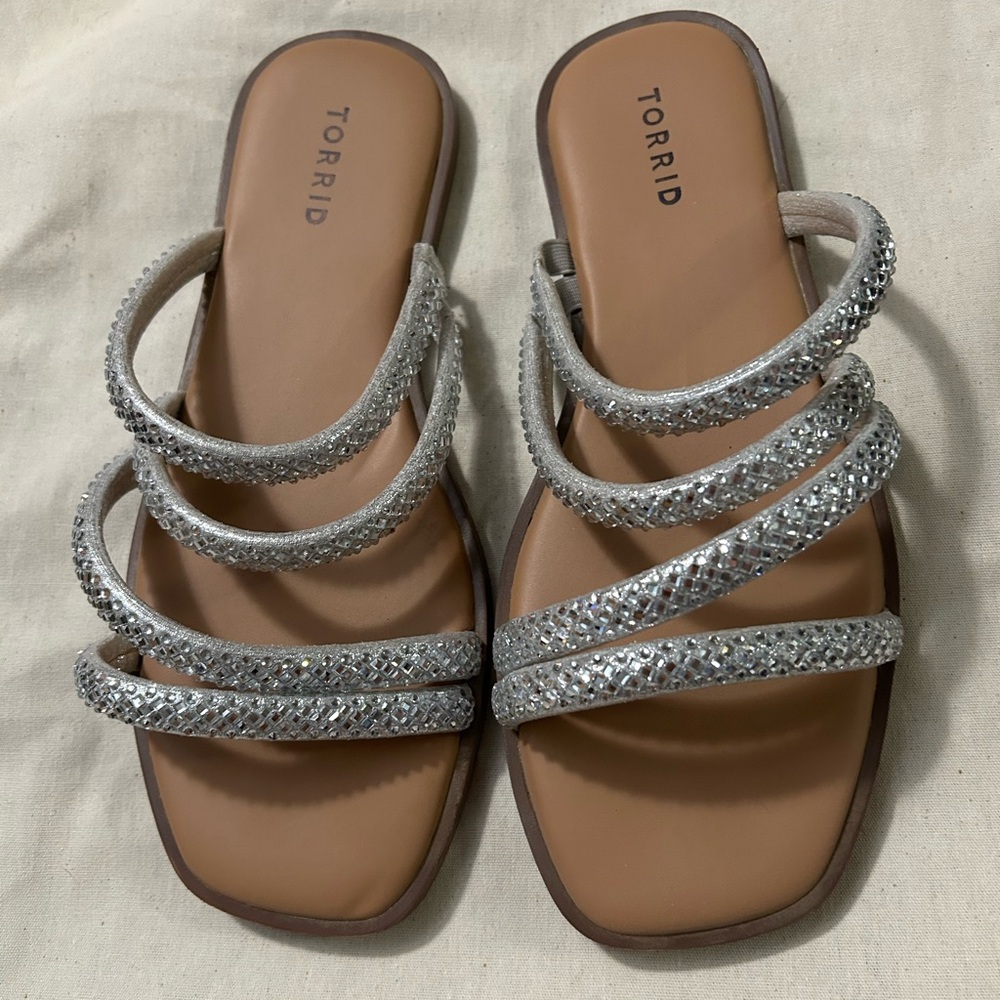 Torrid Embellished square toe sandal in 10WW